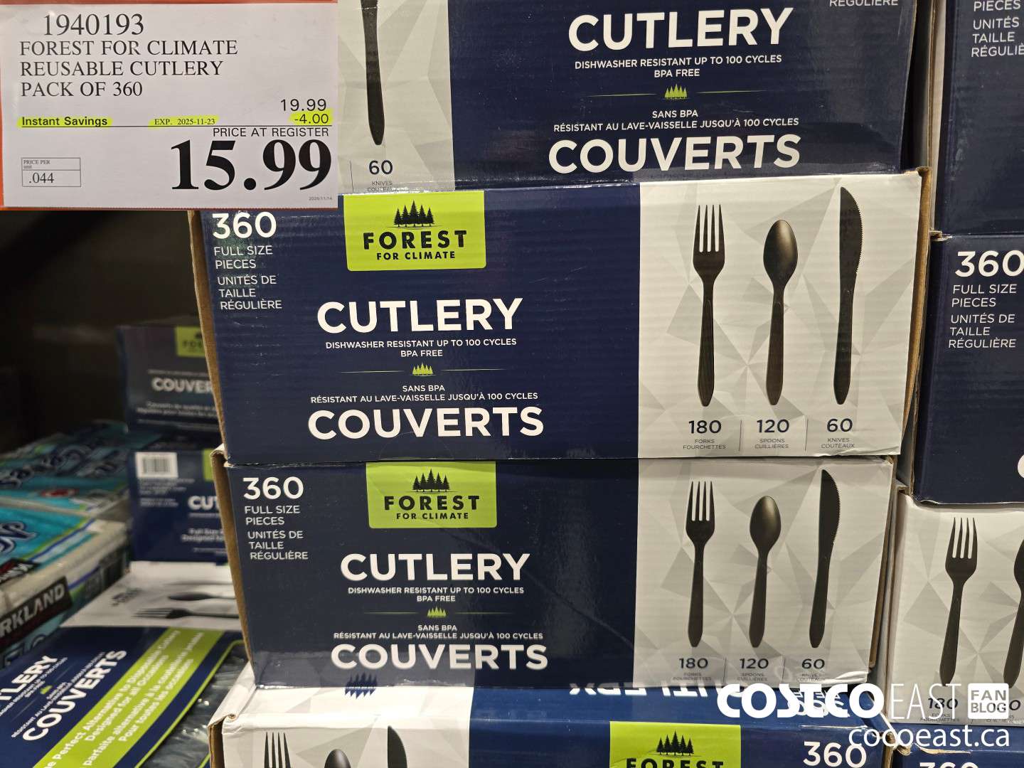 1940193 FOREST FOR CLIMATE REUSABLE CUTLERY PACK OF 360 ($4.00 INSTANT SAVINGS EXPIRES ON 2025-11-23) $15.99