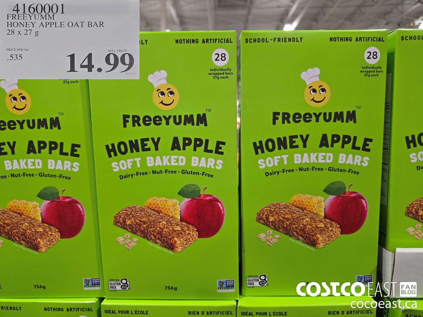 4160001 FREEYUMM HONEY APPLE OAT BAR 28 X 27 G $14.99