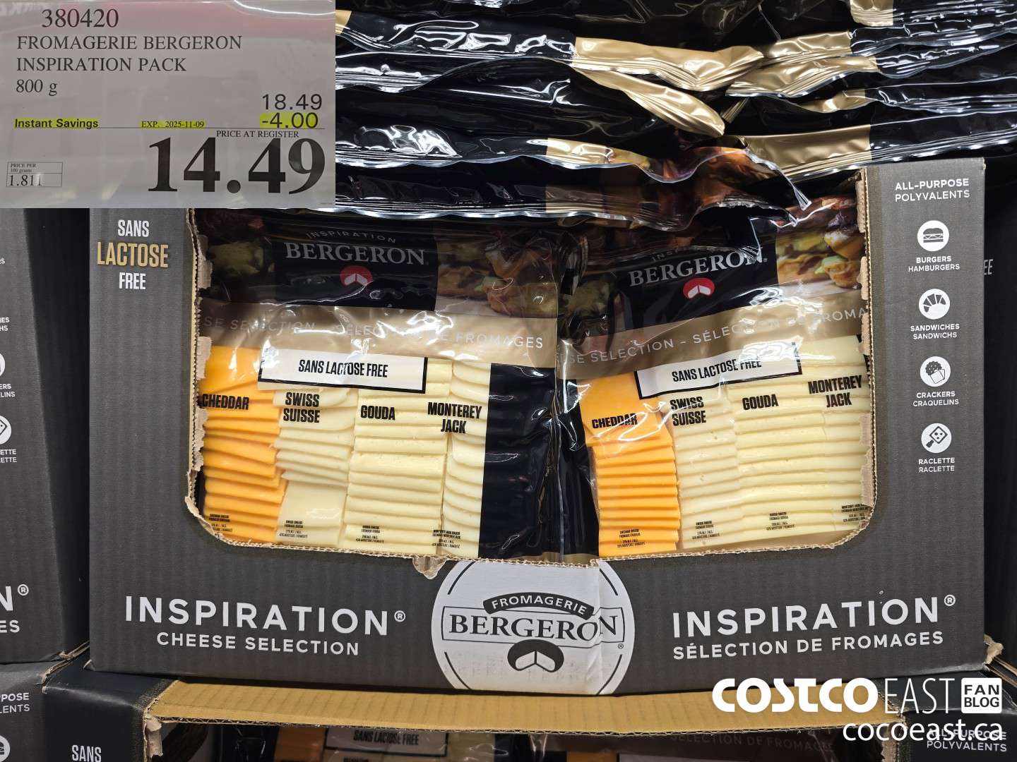 380420 FROMAGERIE BERGERON INSPIRATION PACK 800 G ($4.00 INSTANT SAVINGS EXPIRES ON 2025-11-09) $14.49