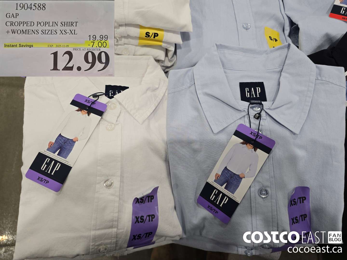 1904588 GAP CROPPED POPLIN SHIRT + WOMENS SIZES XS-XL ($7.00 INSTANT SAVINGS EXPIRES ON 2025-11-09) $12.99