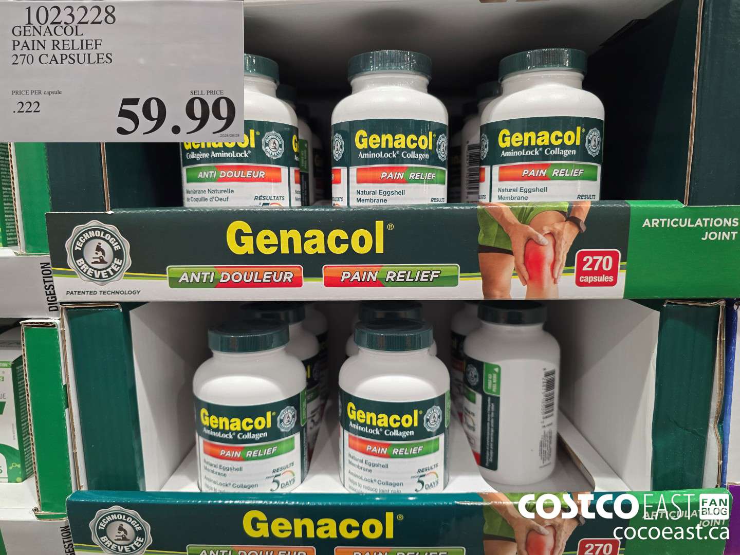 1023228 GENACOL PAIN RELIEF 270 CAPSULES $59.99