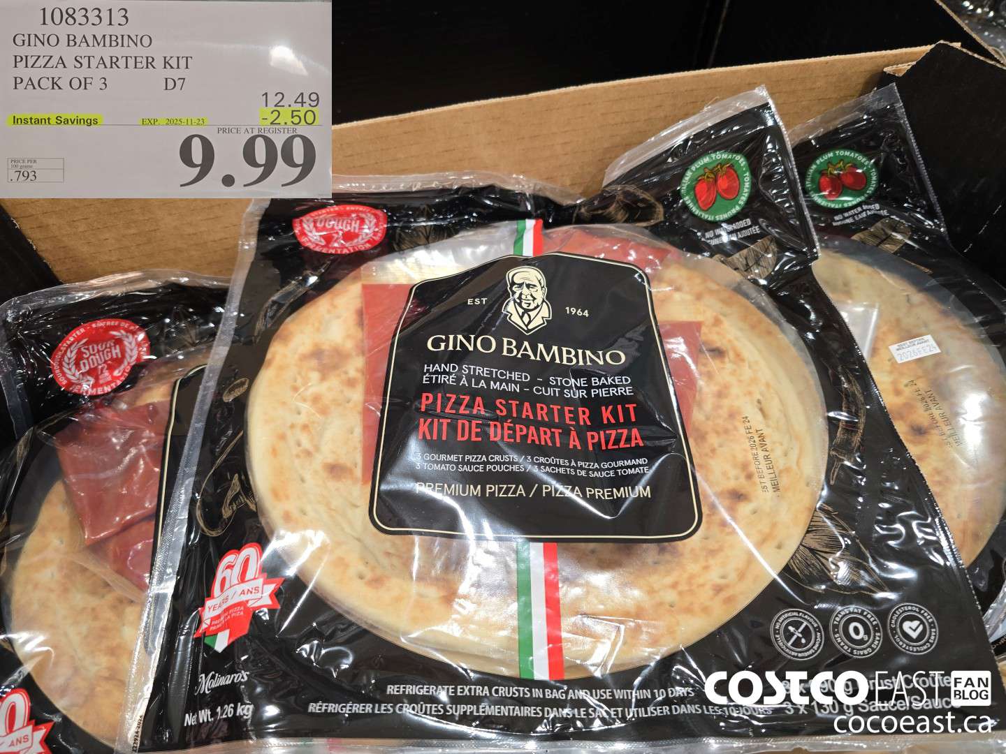 1083313 GINO BAMBINO PIZZA STARTER KIT PACK OF 3 ($2.50 INSTANT SAVINGS EXPIRES ON 2025-11-23) $9.99