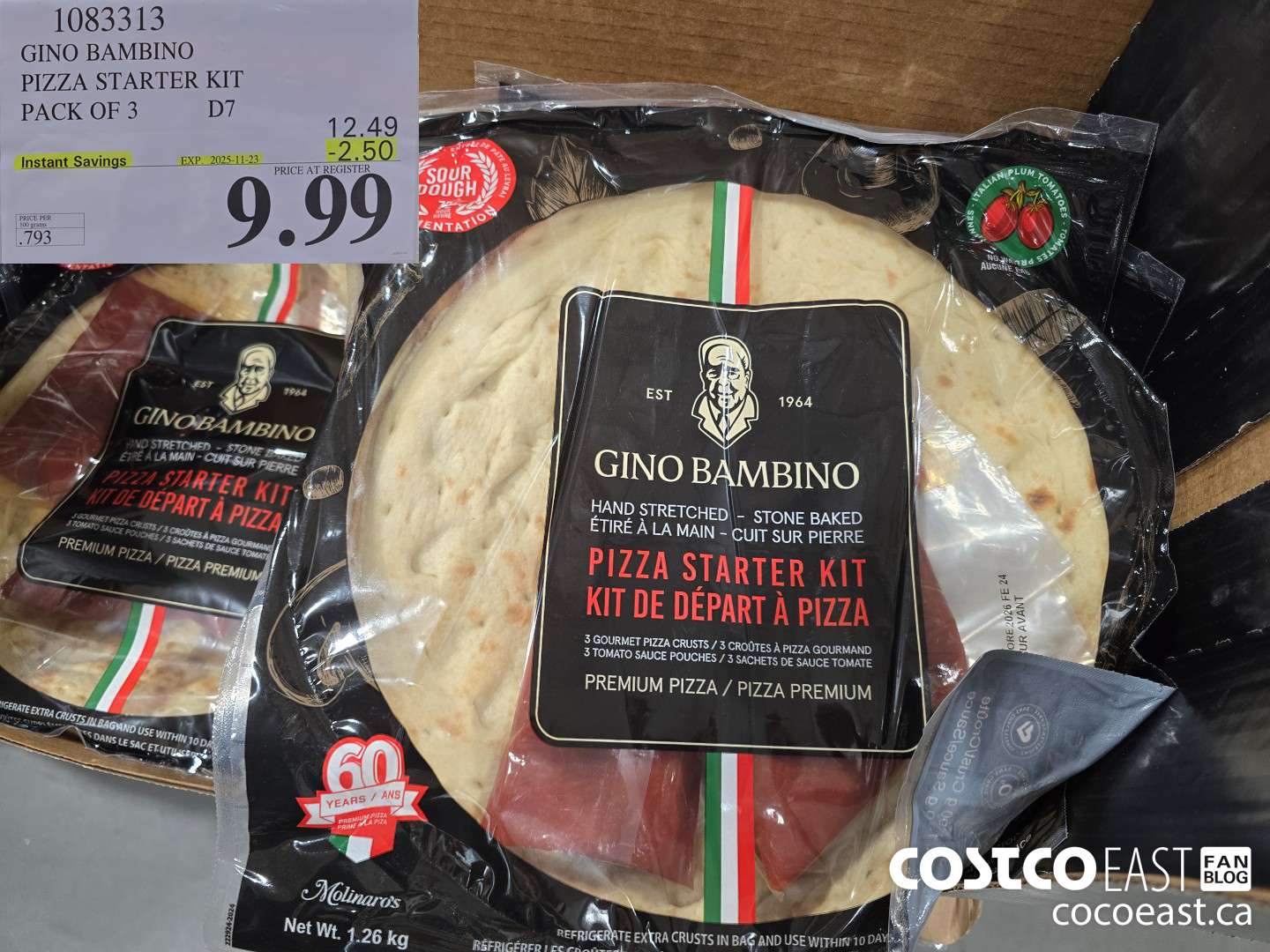 1083313 GINO BAMBINO PIZZA STARTER KIT PACK OF 3 ($2.50 INSTANT SAVINGS EXPIRES ON 2025-11-23) $9.99