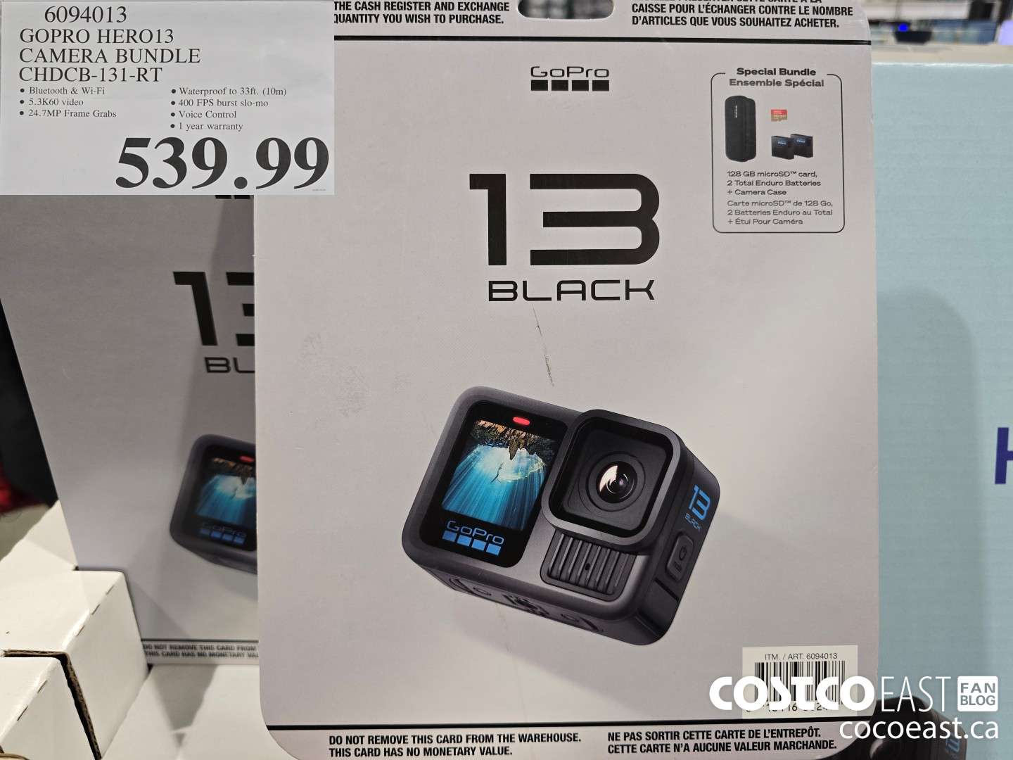 6094013 GOPRO HERO 13 BUNDLE CHDCB-131-RT $539.99