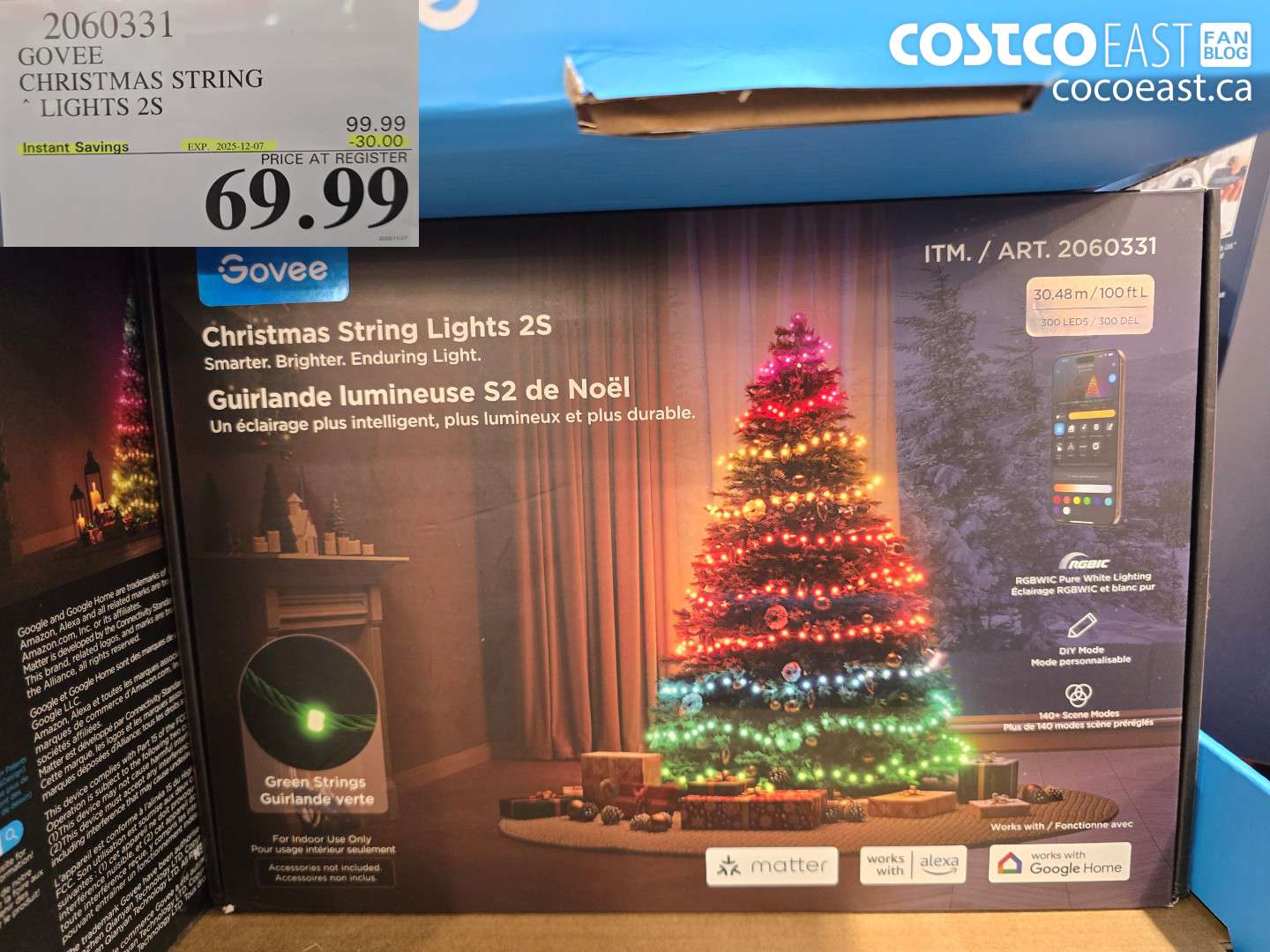 2060331 GOVEE CHRISTMAS STRING LIGHTS 2S ($30.00 INSTANT SAVINGS EXPIRES ON 2025-12-07) $69.99