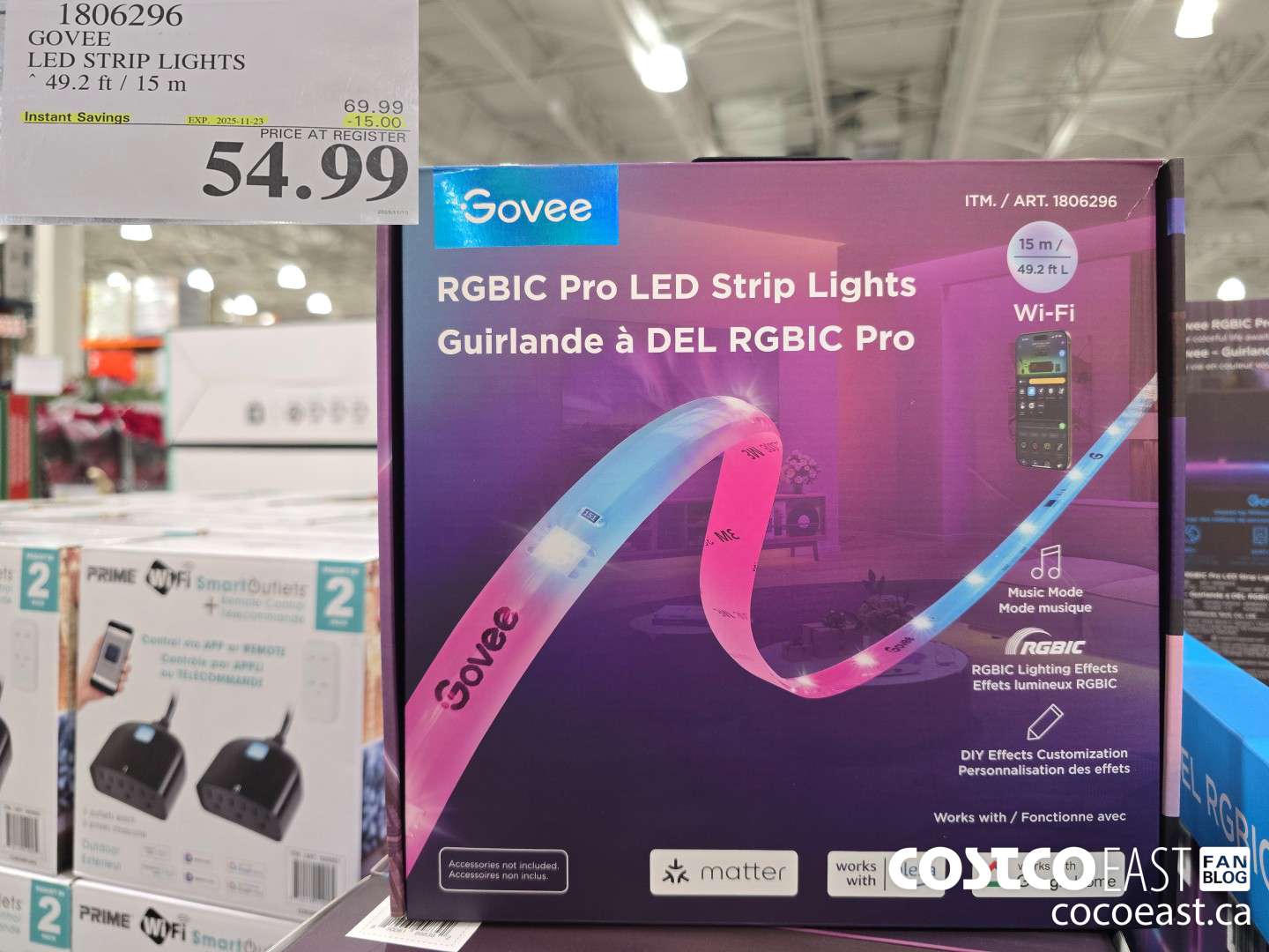 1806296 GOVEE LED STRIP LIGHTS 49.2 FT / 15 M ($15.00 INSTANT SAVINGS EXPIRES ON 2025-11-23) $54.99