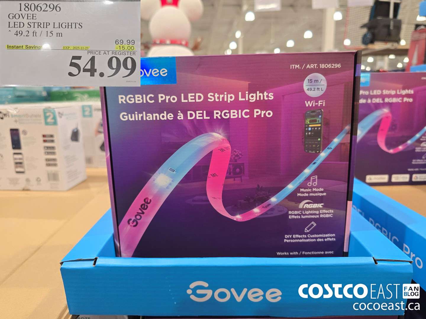 1806296 GOVEE LED STRIP LIGHTS 49.2 FT / 15 M ($15.00 INSTANT SAVINGS EXPIRES ON 2025-11-23) $54.99