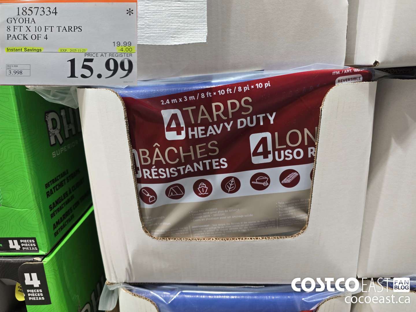 1857334 GYOHA 8 FT X 10 FT TARPS PACK OF 4 ($4.00 INSTANT SAVINGS EXPIRES ON 2025-11-23) $15.99