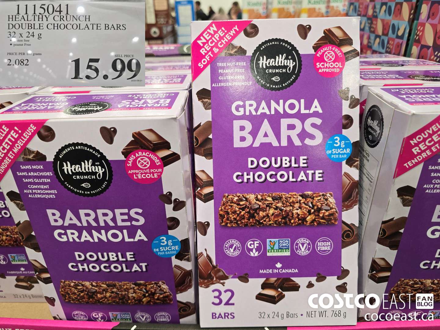 1115041 HEALTHY CRUNCH DOUBLE CHOCOLATE BARS 32 x 24 g $15.99