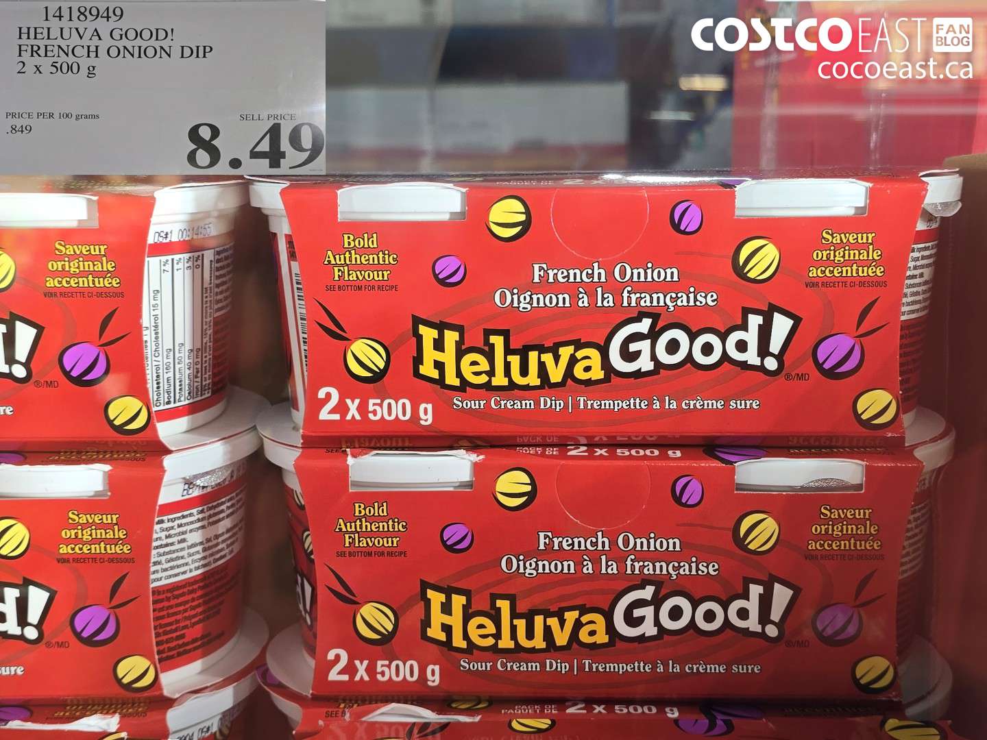 1418949 HELUVA GOOD! FRENCH ONION DIP 2 x 500 G $8.49