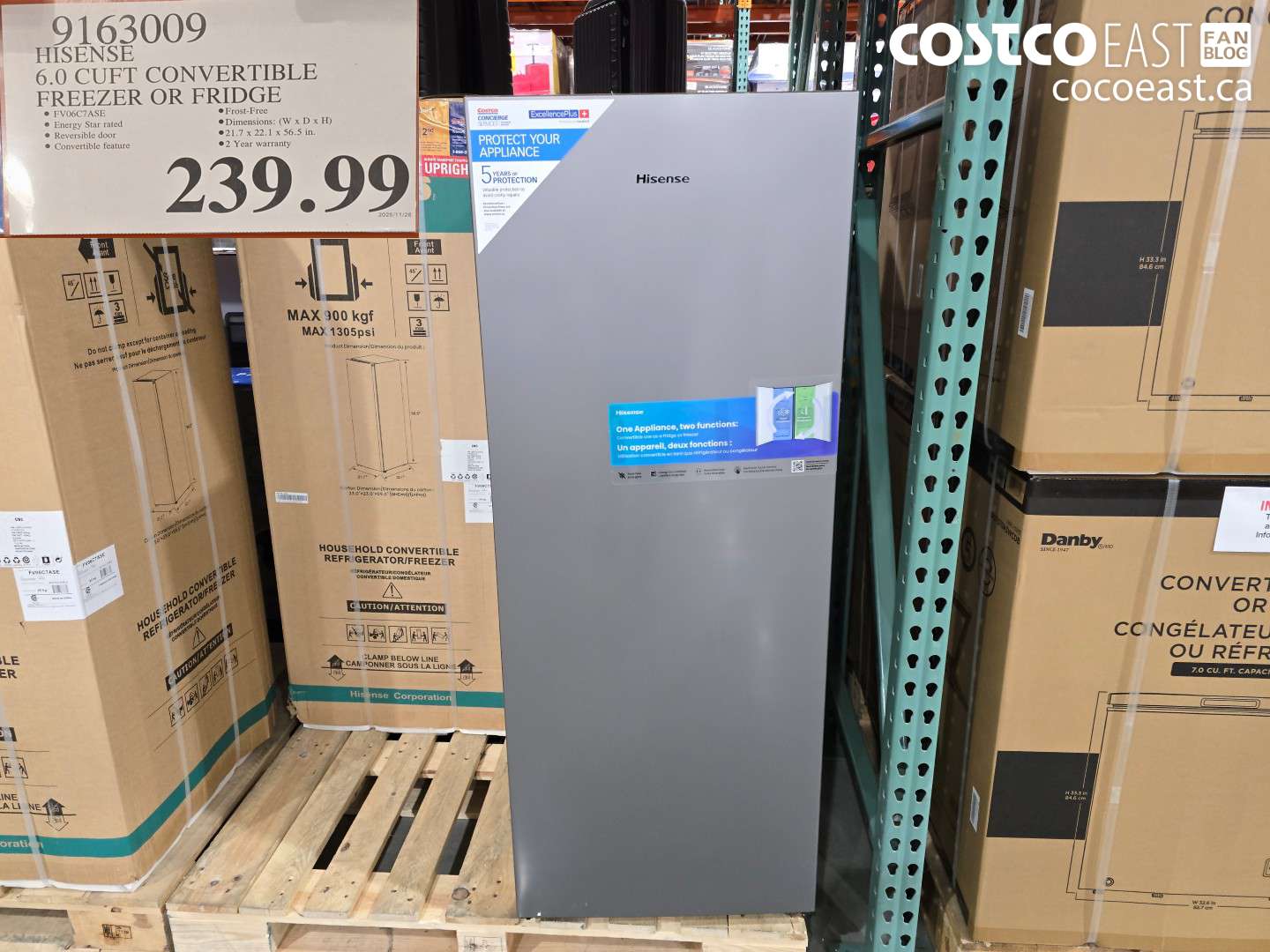 9163009 HISENSE 6.0 CU.FT CONVERTIBLE FREEZER OR FRIDGE $239.99