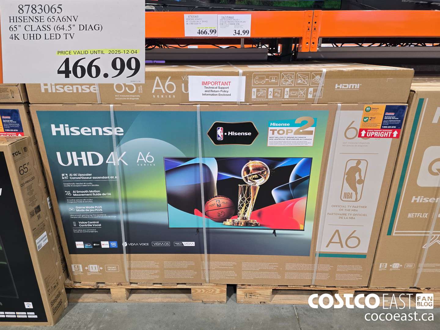 8783065 HISENSE 65A6NV 65