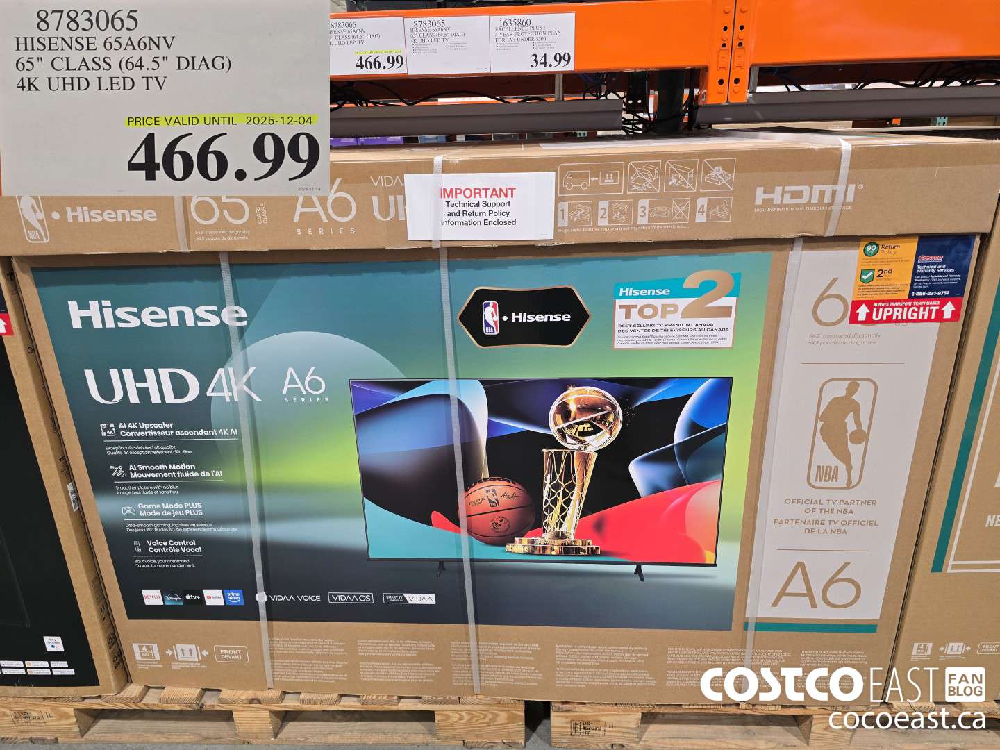 8783065 HISENSE 65A6NV 65