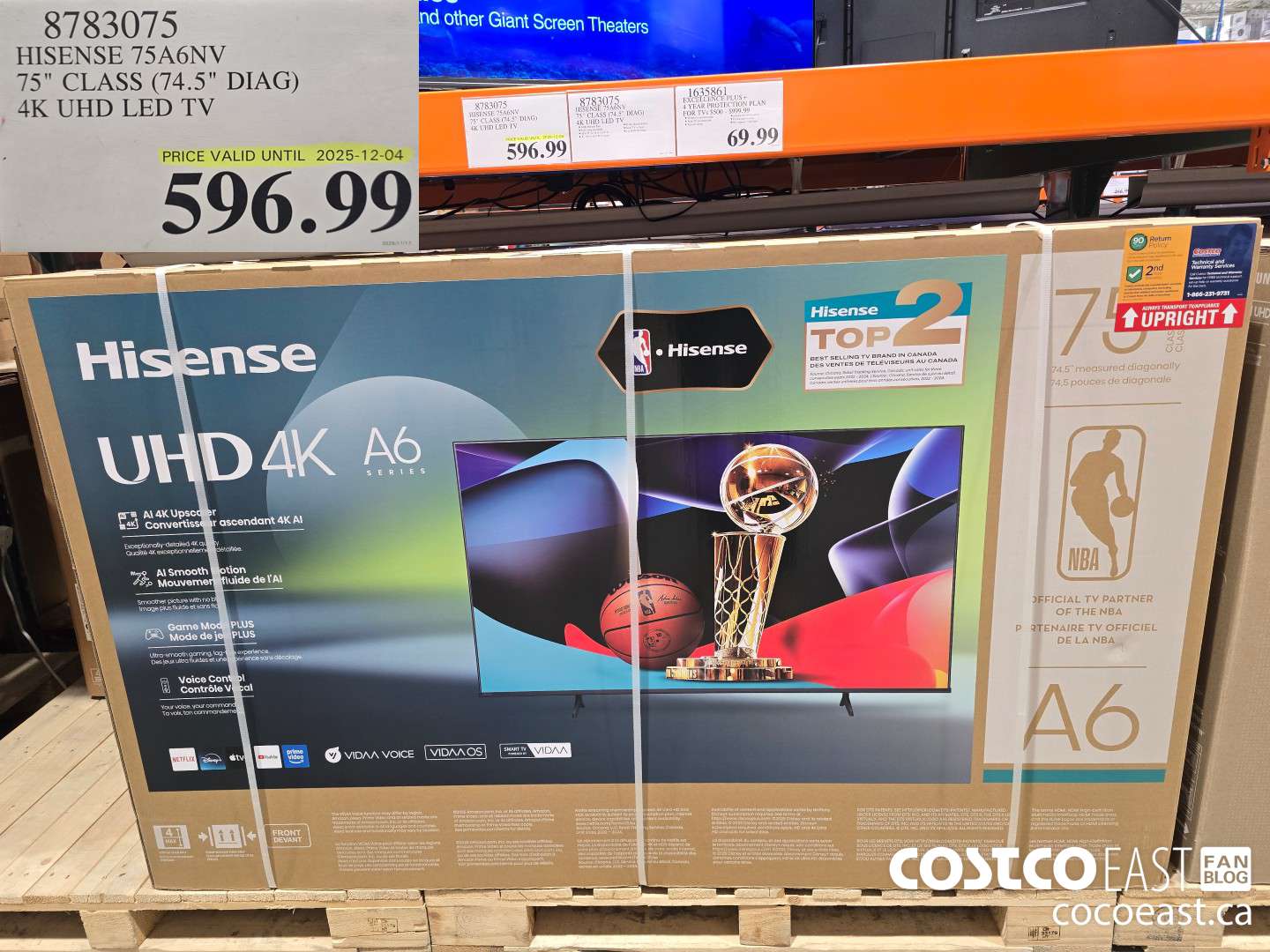 8783075 HISENSE 75A6NV 75