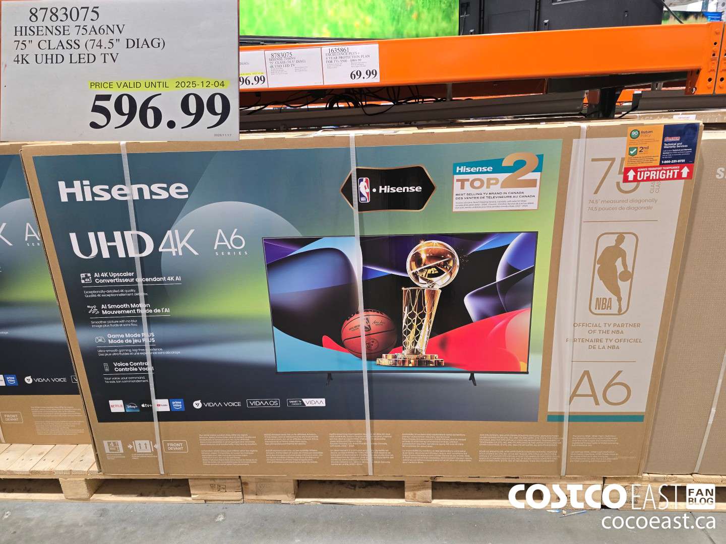 8783075 HISENSE 75A6NV 75