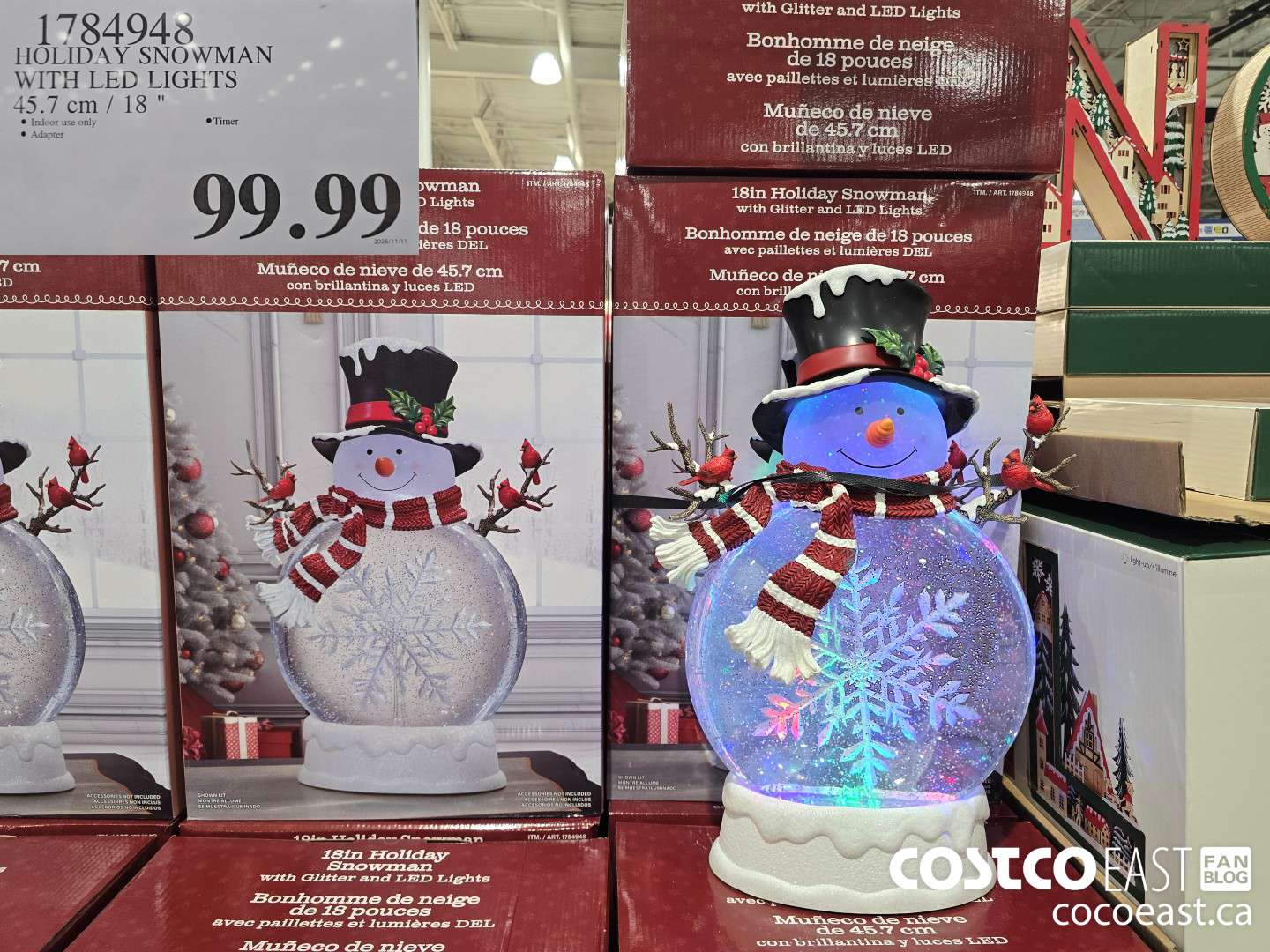 1784948 HOLIDAY SNOWMAN WITH LED LIGHTS 45.7 cm / 18
