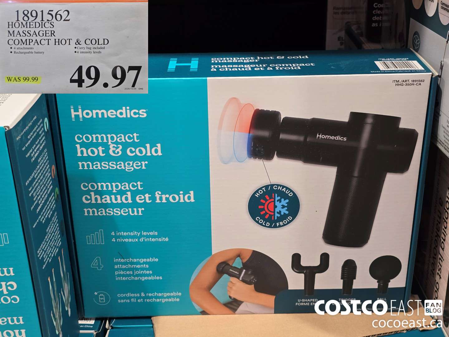 1891562 HOMEDICS MASSAGER COMPACT HOT & COLD $49.97