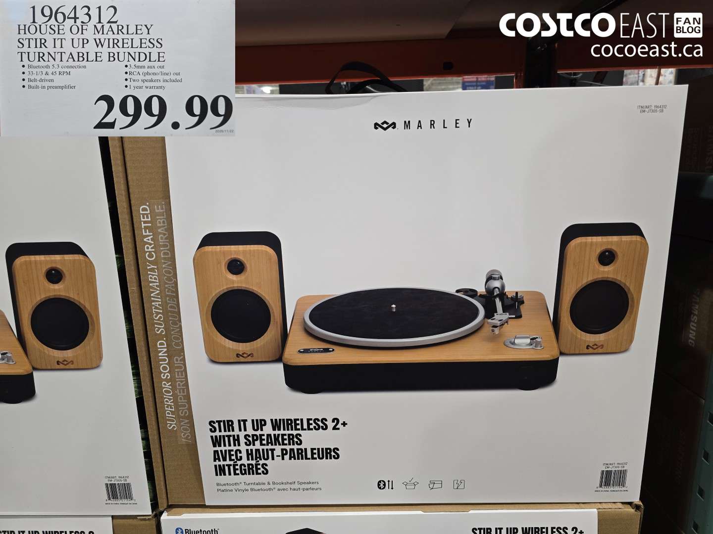1964312 HOUSE OF MARLEY STIR IT UP WIRELESS TURNTABLE BUNDLE $299.99
