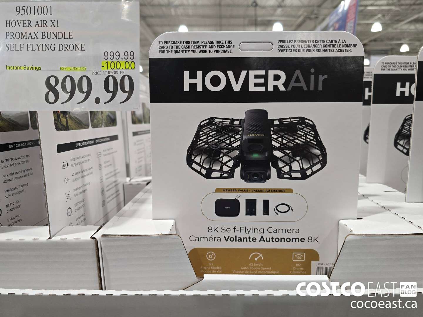 9501001 HOVER AIR X1 PROMAX BUNDLE SELF FLYING DRONE ($100.00 INSTANT SAVINGS EXPIRES ON 2025-11-19) $899.99