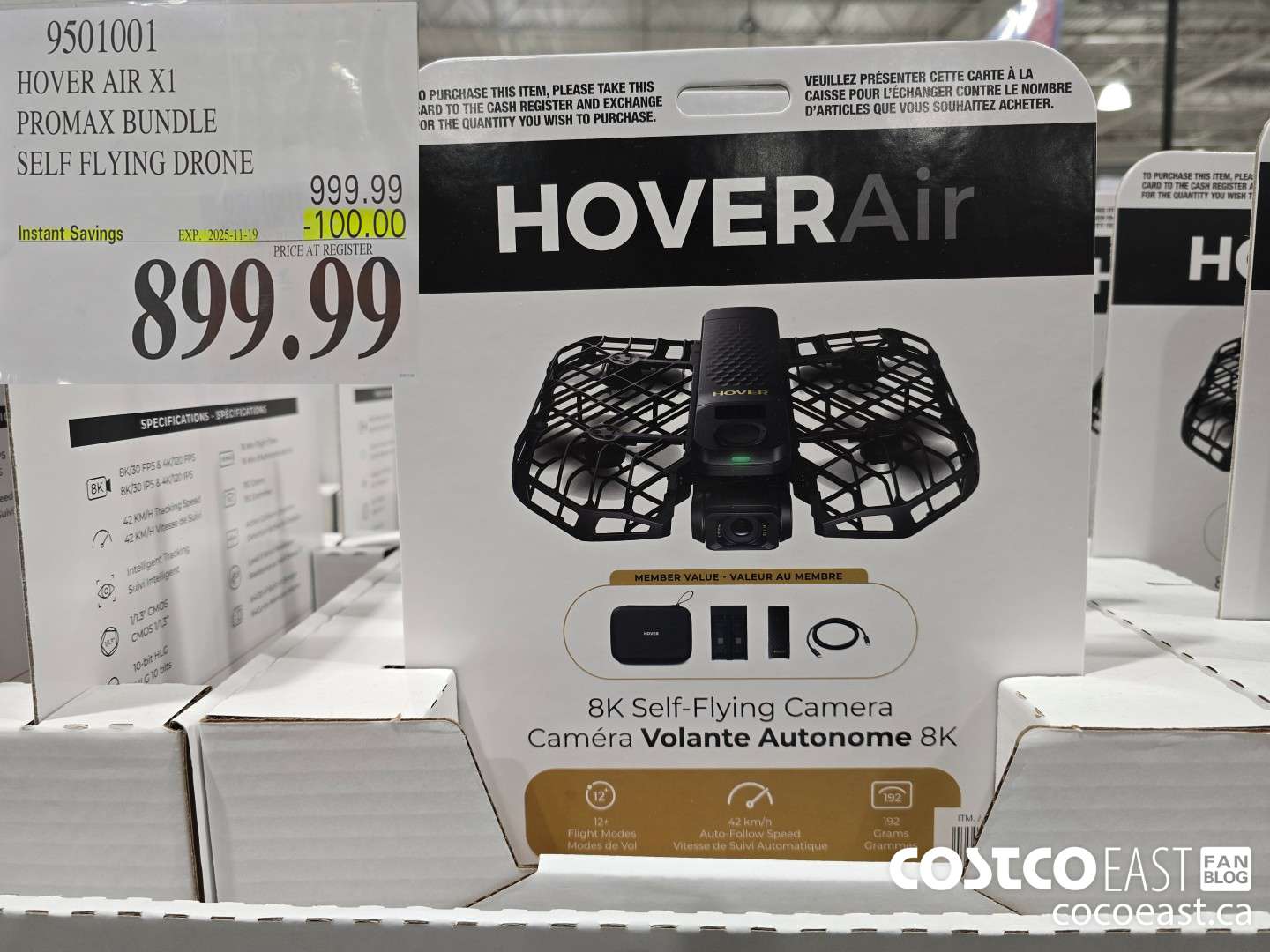 9501001 HOVER AIR X1 PROMAX BUNDLE SELF FLYING DRONE ($100.00 INSTANT SAVINGS EXPIRES ON 2025-11-19) $899.99