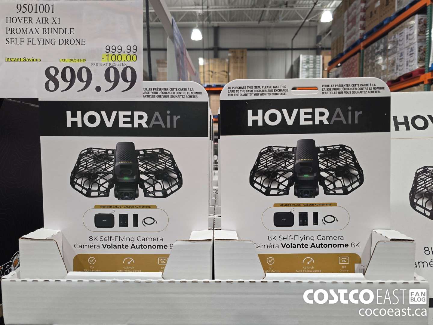 9501001 HOVER AIR X1 PROMAX BUNDLE SELF FLYING DRONE ($100.00 INSTANT SAVINGS EXPIRES ON 2025-11-19) $899.99