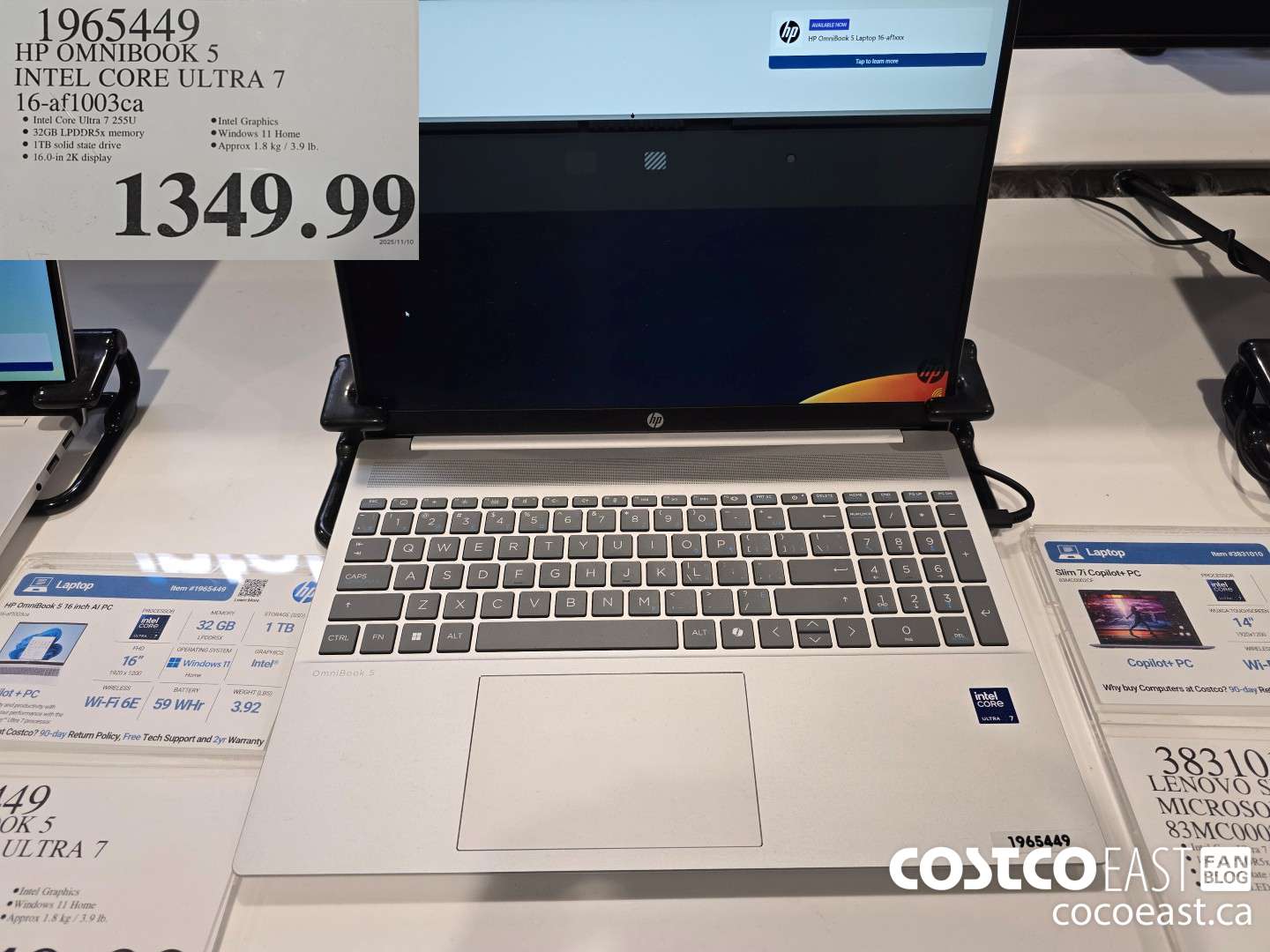 1965449 HP OMNIBOOK 5 INTEL CORE ULTRA 7 16-af1003ca $1349.99