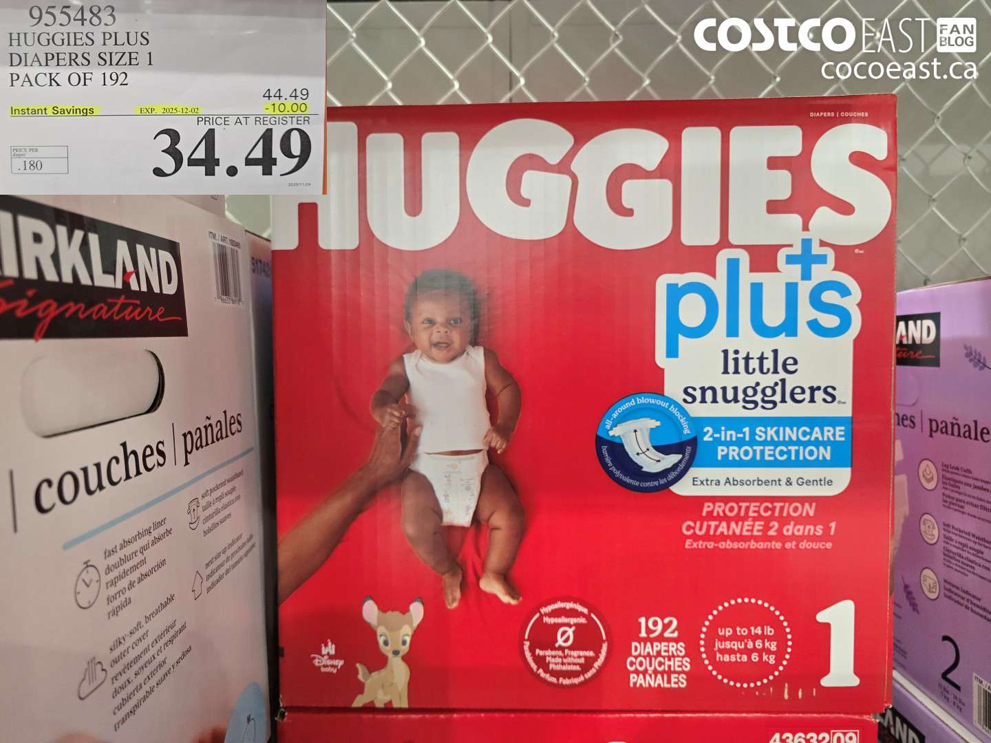 955483 HUGGIES PLUS DIAPERS SIZE 1 PACK OF 192 ($10.00 INSTANT SAVINGS EXPIRES ON 2025-12-02) $34.49