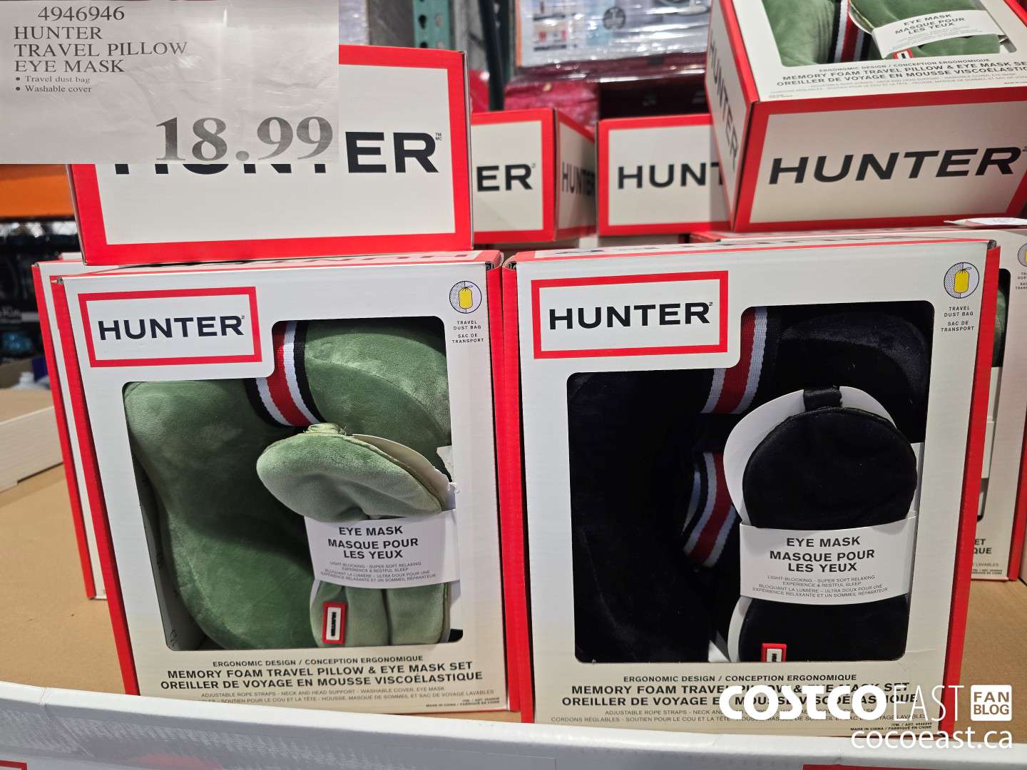 4946946 HUNTER TRAVEL PILLOW EYE MASK $18.99