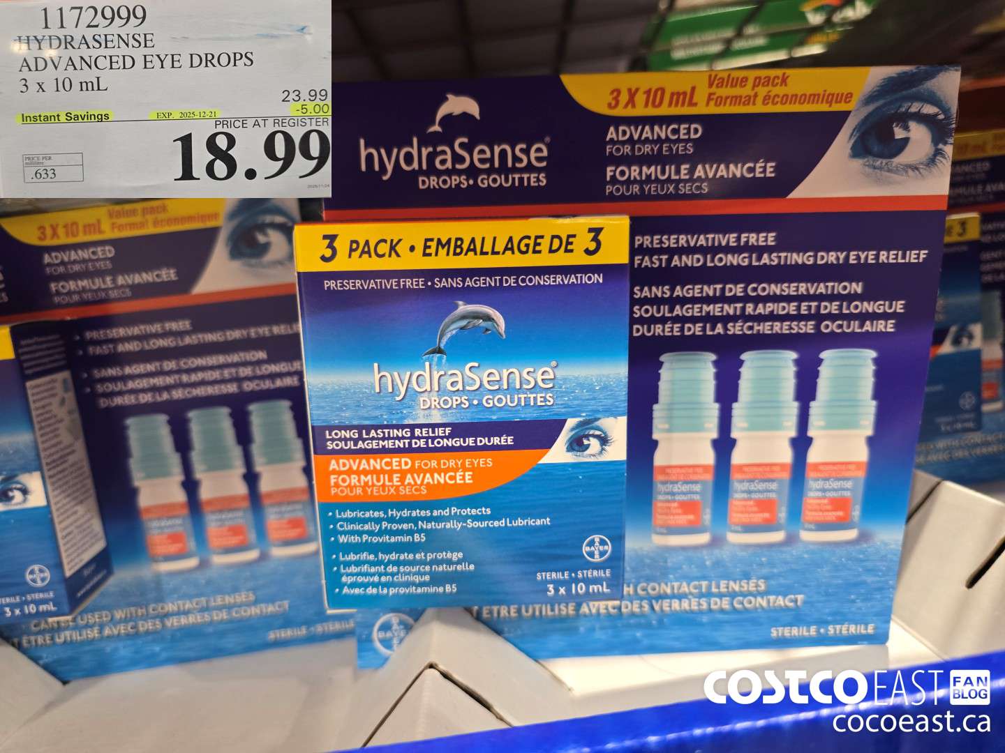 1172999 HYDRASENSE ADVANCED EYE DROPS 3 x 10ML ($5.00 INSTANT SAVINGS EXPIRES ON 2025-12-21) $18.99