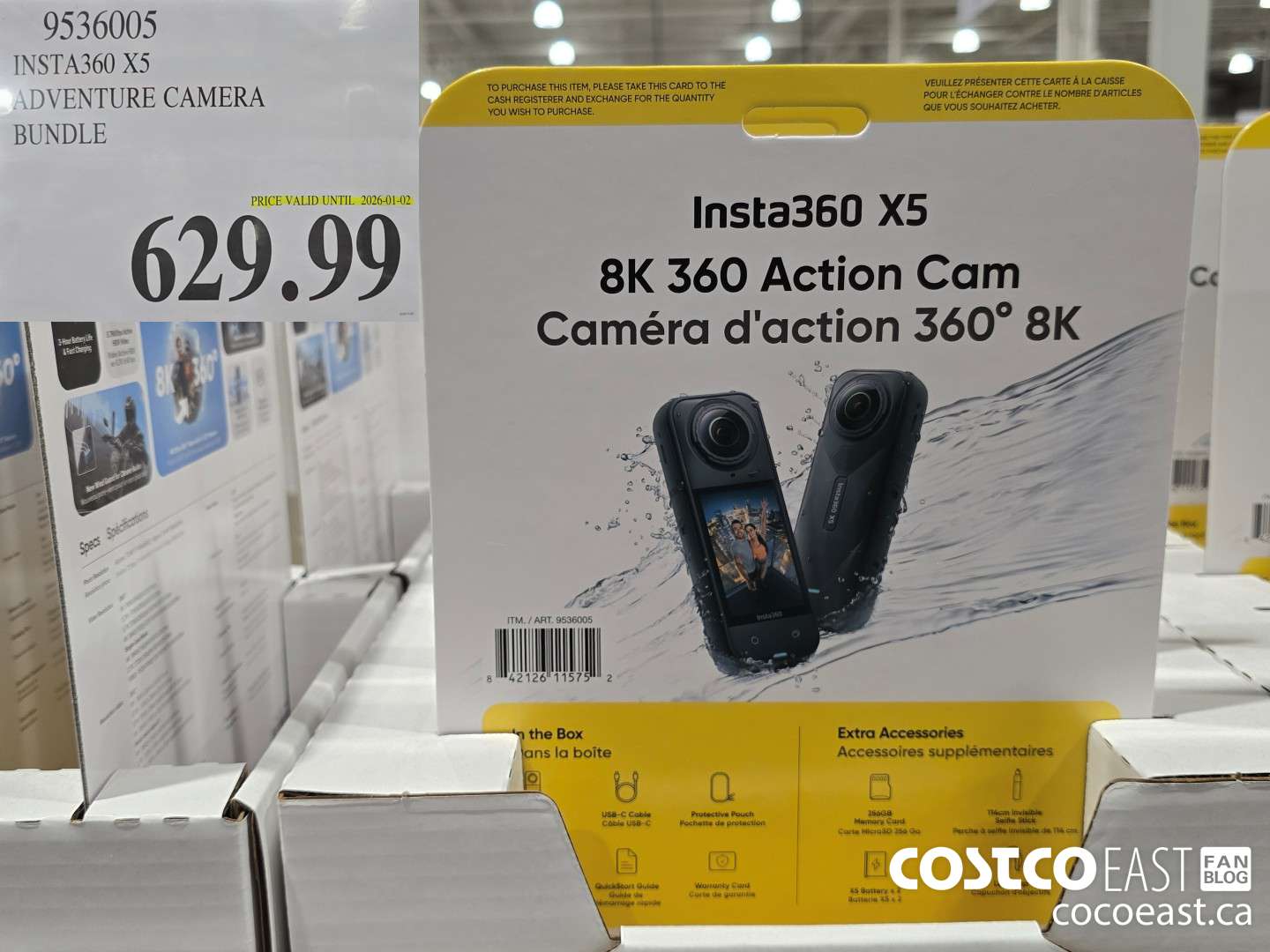 9536005 INSTA360 X5 ADVENTURE CAMERA BUNDLE $629.99