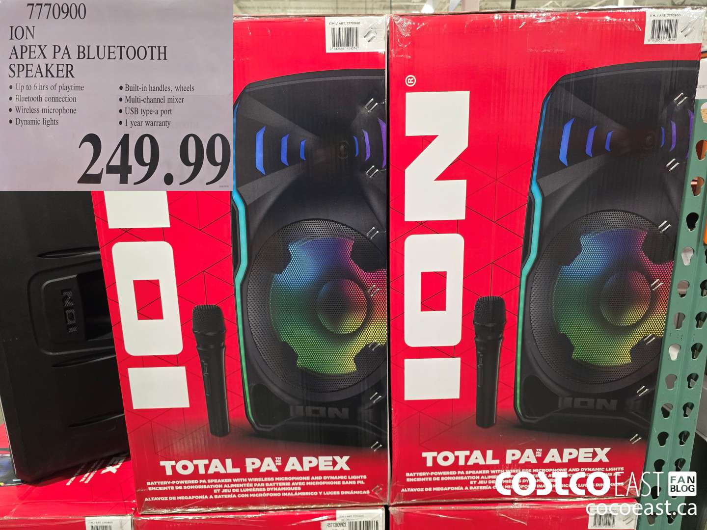 7770900 ION APEX PA BLUETOOTH SPEAKER $249.99