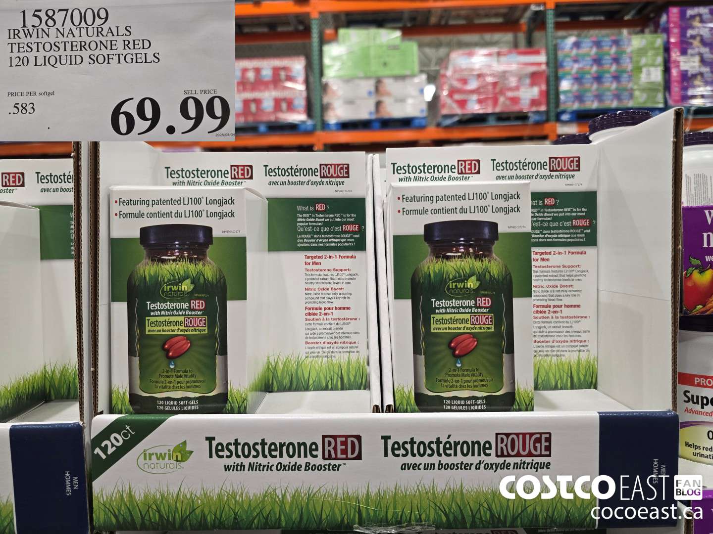 1587009 IRWIN NATURALS TESTOSTERONE RED 120 LIQUID SOFT-GELS $69.99