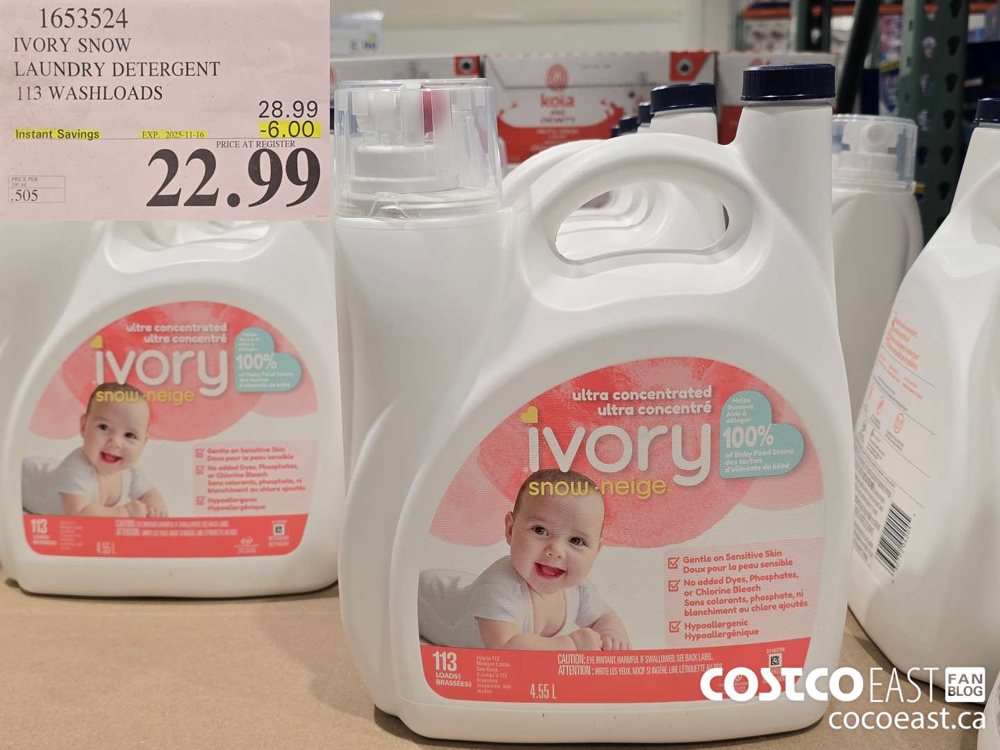 1653524 IVORY SNOW LAUNDRY DETERGENT 113 washloads ($6.00 INSTANT SAVINGS EXPIRES ON 2025-11-16) $22.99