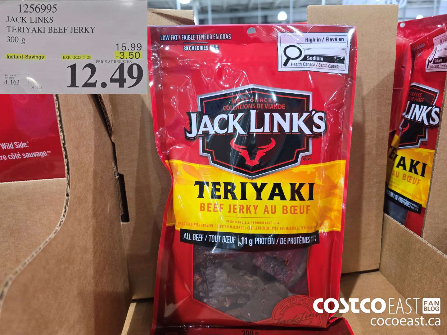 1256995 JACK LINKS TERIYAKI BEEF JERKY 300G ($3.50 INSTANT SAVINGS EXPIRES ON 2025-11-23) $12.49