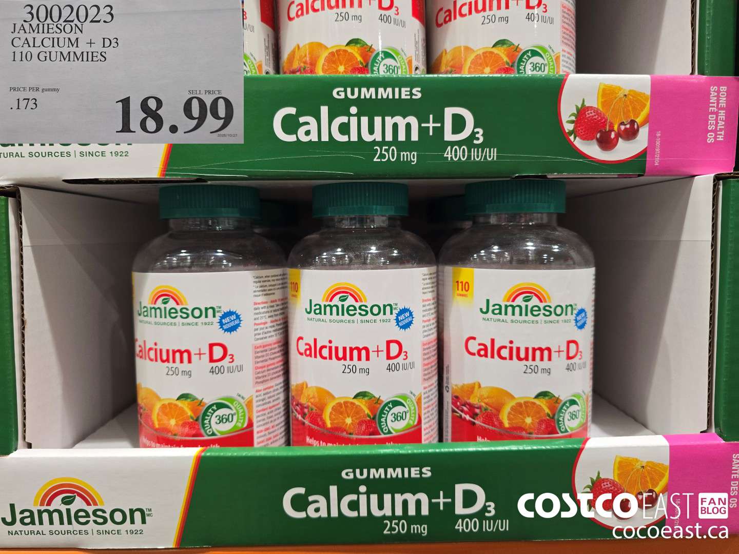3002023 JAMIESON CALCIUM +D3 110 GUMMIES $18.99