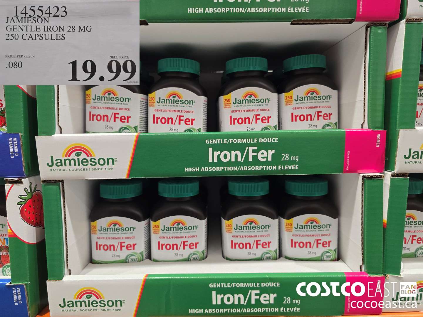 1455423 JAMIESON GENTLE IRON PLUS 28 MG 250 CAPSULES $19.99