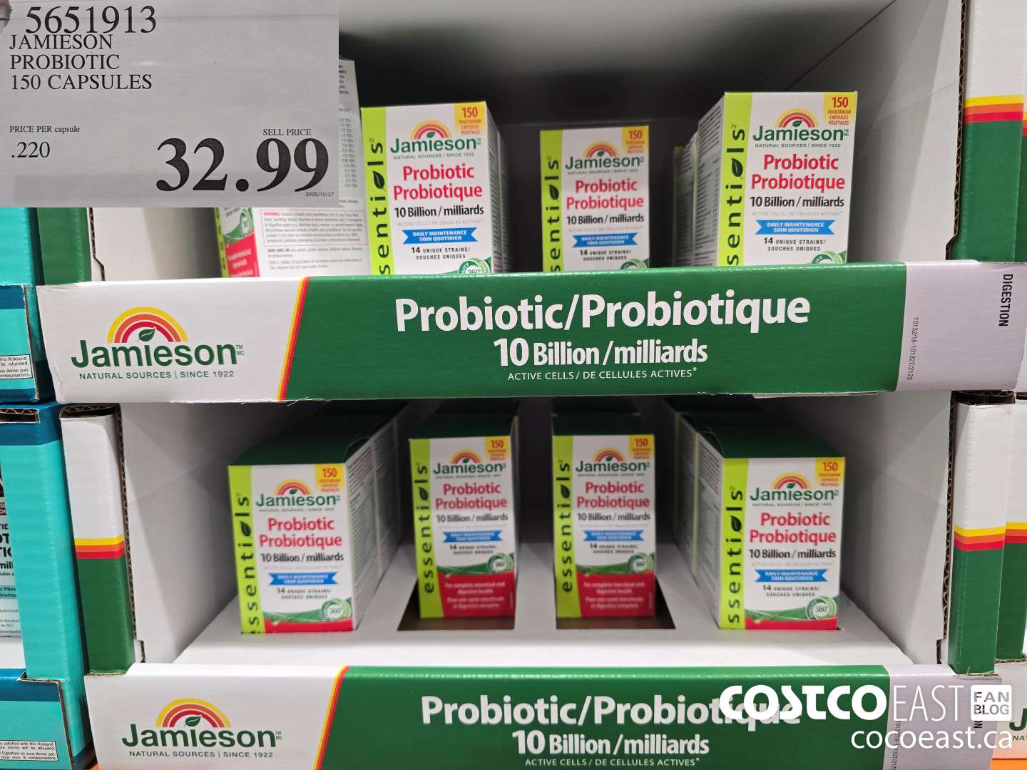 5651913 JAMIESON PROBIOTIC 150 CAPSULES $32.99
