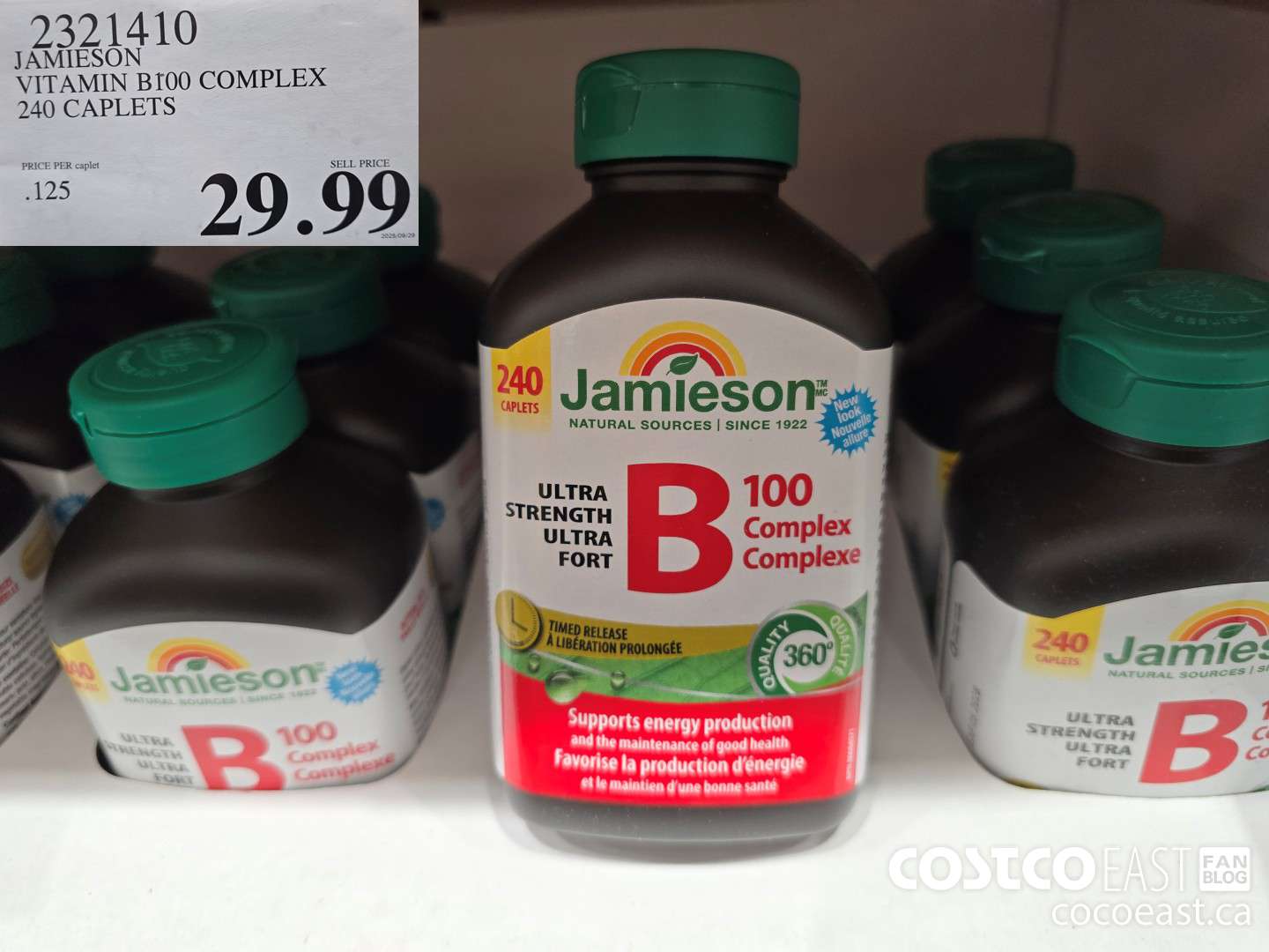 2321410 JAMIESON VITAMIN B100 COMPLEX 240 CAPLETS $29.99
