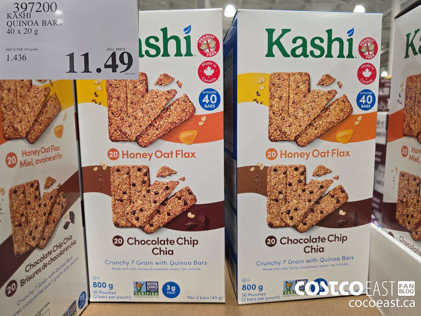 397200 KASHI QUINOA BARS 40 x 20 G $11.49