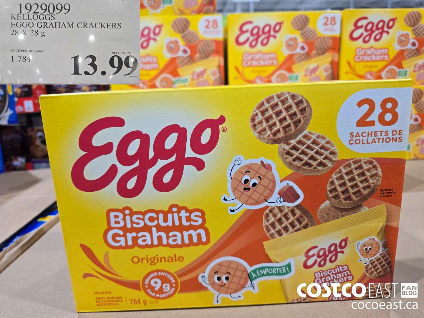 1929099 KELLOGGS EGGO GRAHAM CRACKERS ORIGINAL 28 X 28 g $13.99
