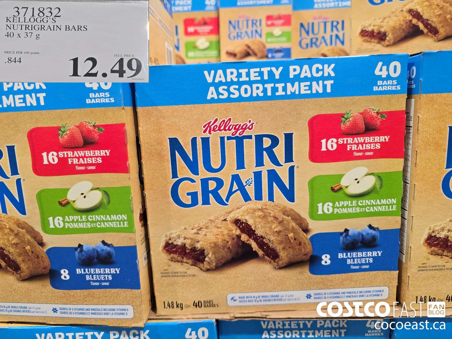 371832 KELLOGG'S NUTRI GRAIN BARS 40 x 37g $12.99