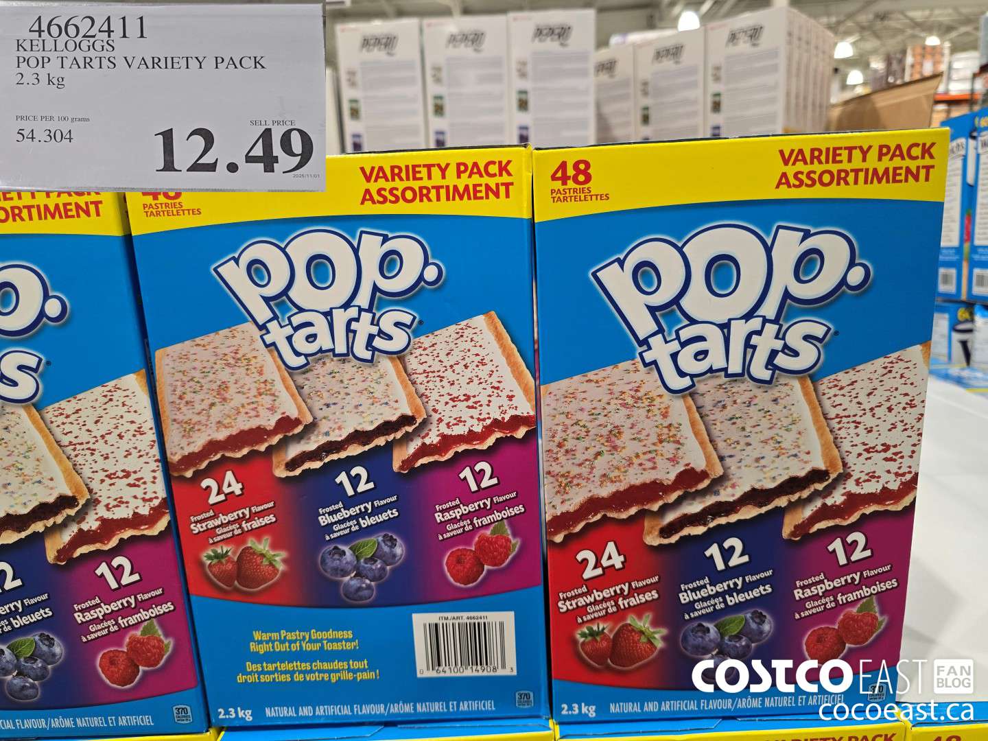 4662411 KELLOGG POP TARTS VARIETY PACK 2.3 kg $12.49