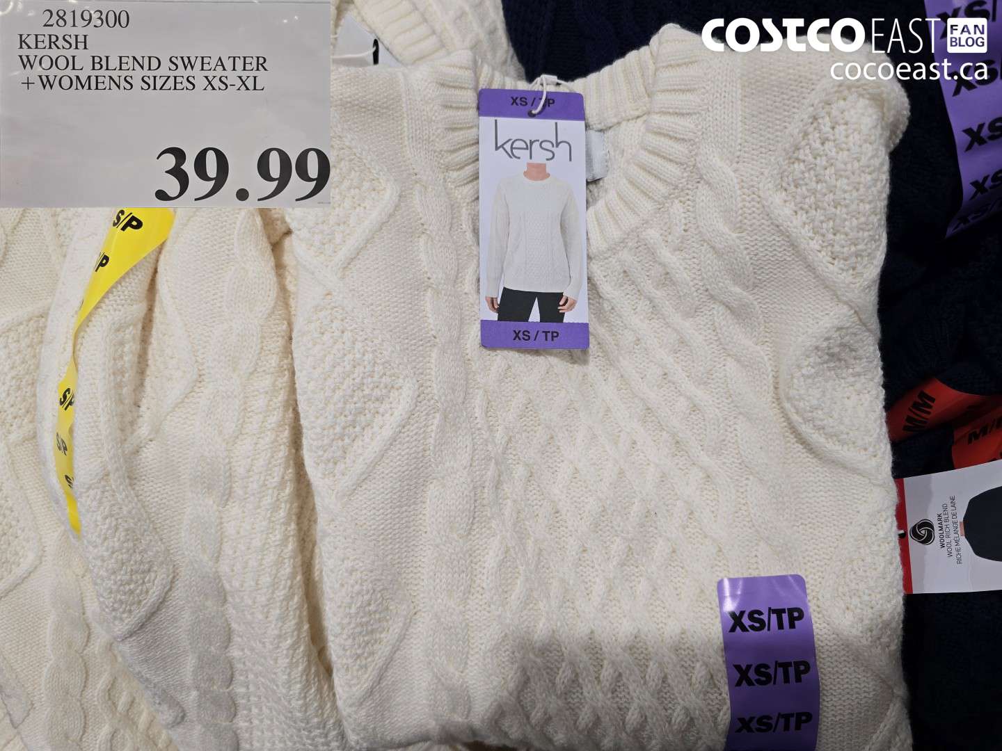 2819300 KERSH WOOL BLEND SWEATER +WOMENS SIZES XS-XL $39.99