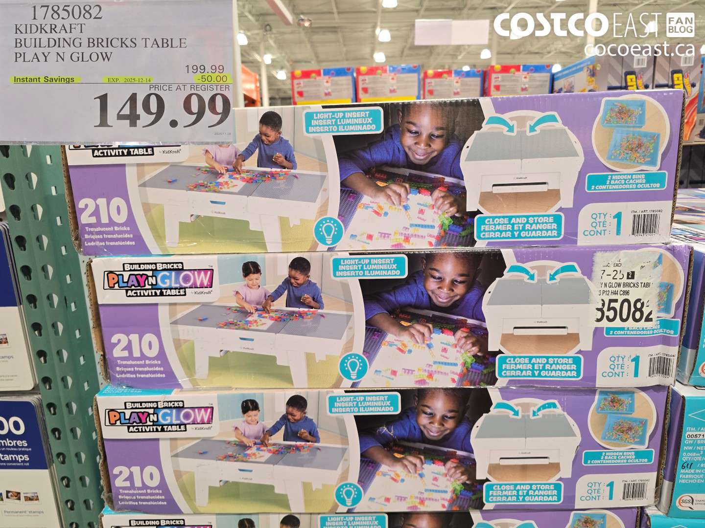 1785082 KIDKRAFT BUILDING BRICKS TABLE PLAY N GLOW ($50.00 INSTANT SAVINGS EXPIRES ON 2025-12-14) $149.99