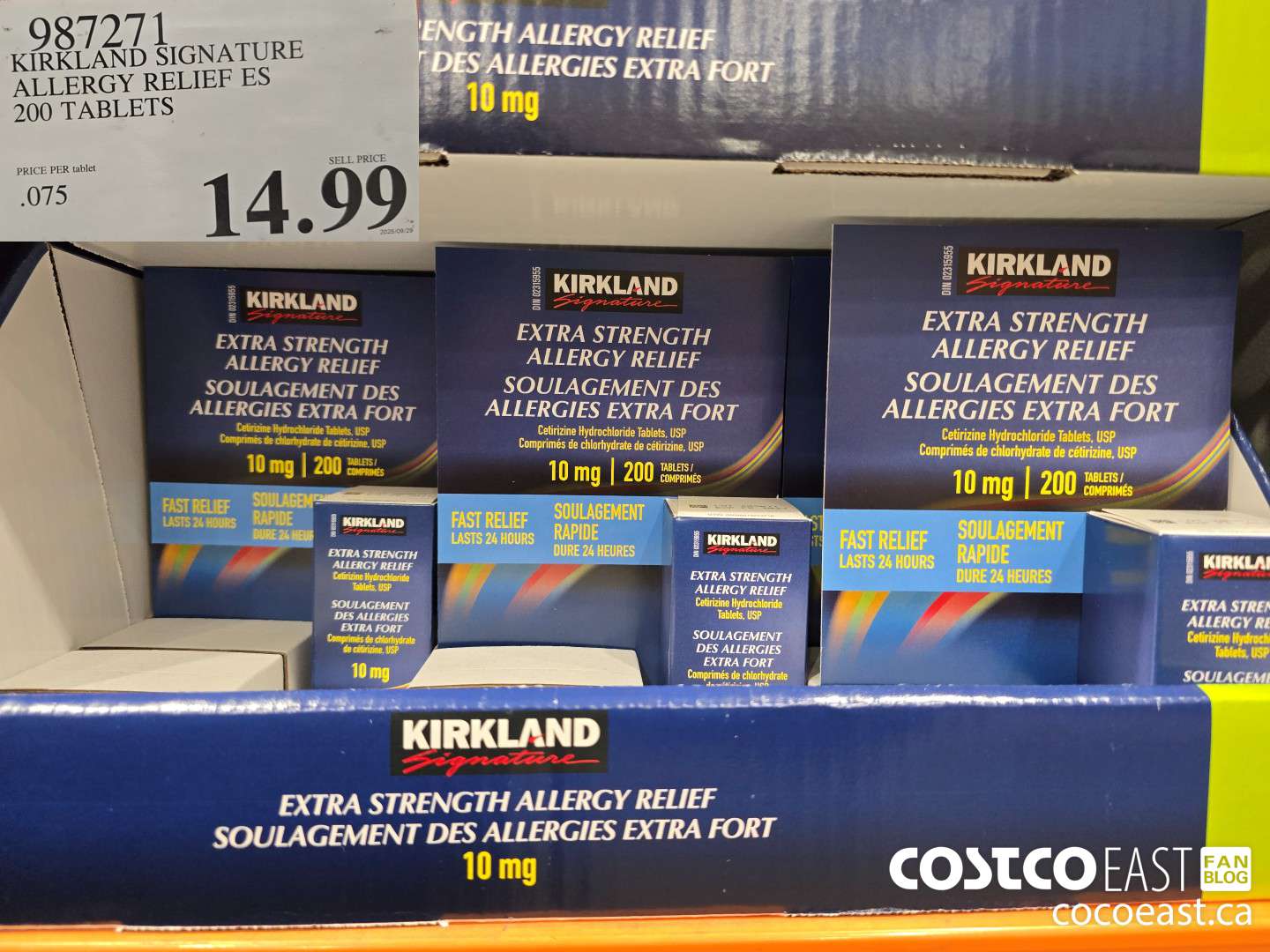 987271 KIRKLAND SIGNATURE ALLERGY RELIEF ES 200 TABLETS $14.99