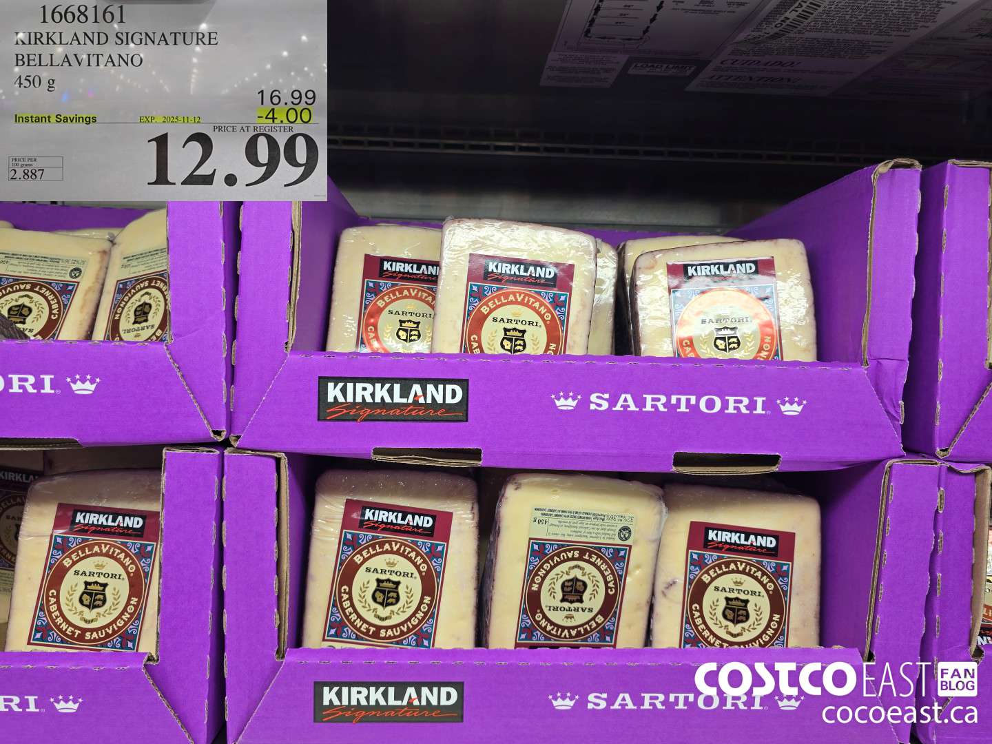 1668161 KIRKLAND SIGNATURE BELLAVITANO 450 g ($4.00 INSTANT SAVINGS EXPIRES ON 2025-11-12) $12.99
