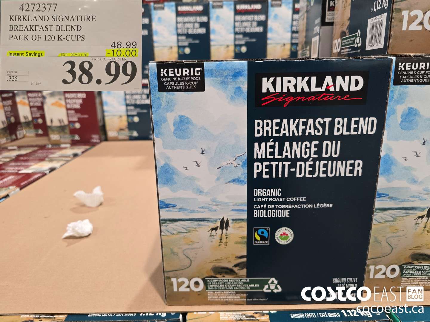 4272377 KIRKLAND SIGNATURE BREAKFAST BLEND PACK OF 120 K-CUPS ($10.00 INSTANT SAVINGS EXPIRES ON 2025-11-30) $38.99