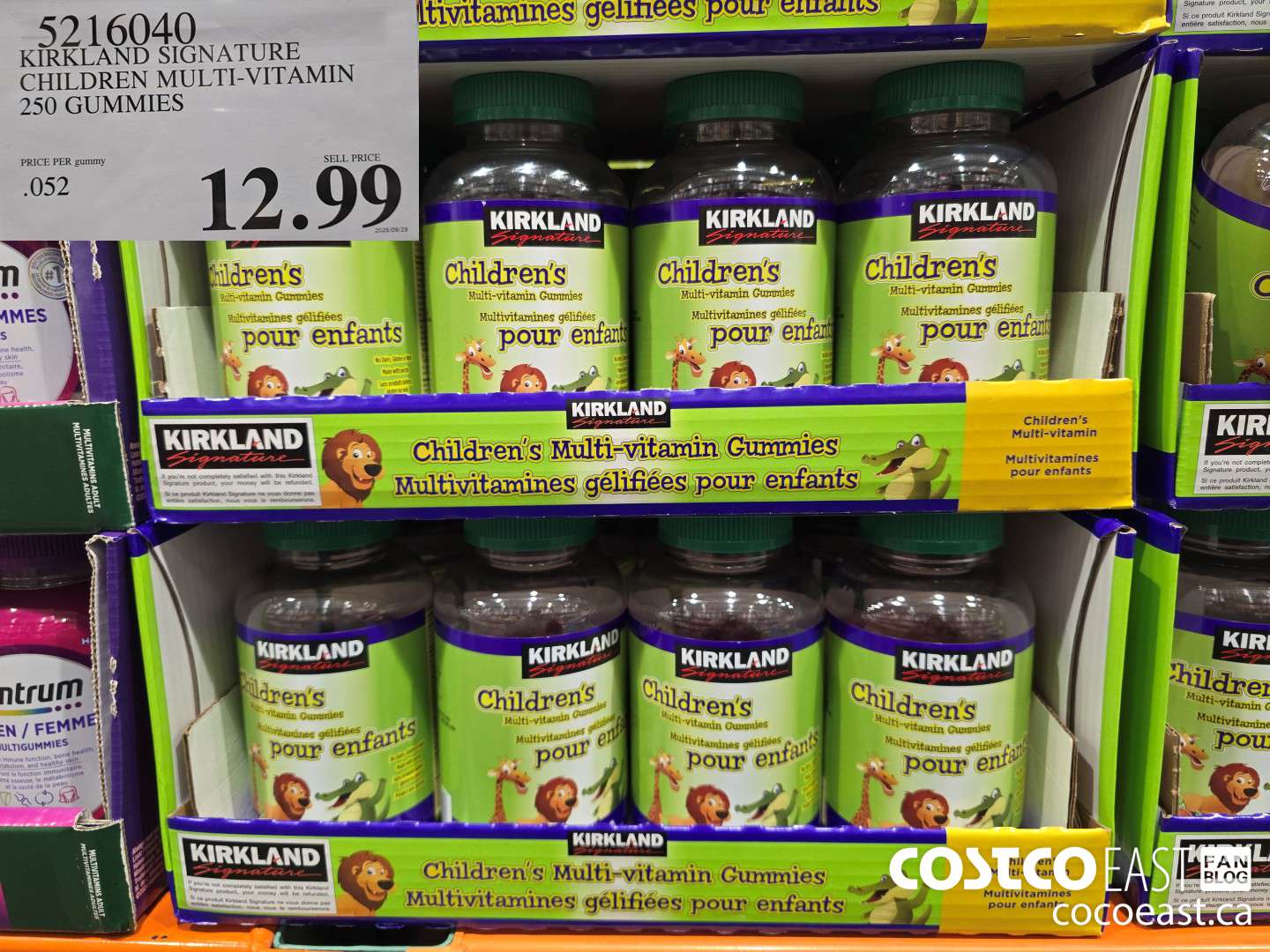 5216040 KIRKLAND SIGNATURE CHILDREN MULTI-VITAMIN 250 GUMMIES $12.99