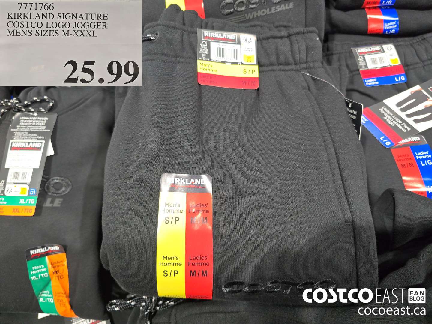 7711766 KIRKLAND SIGNATURE COSTCO LOGO JOGGER MENS SIZES M-XXXL $25.99