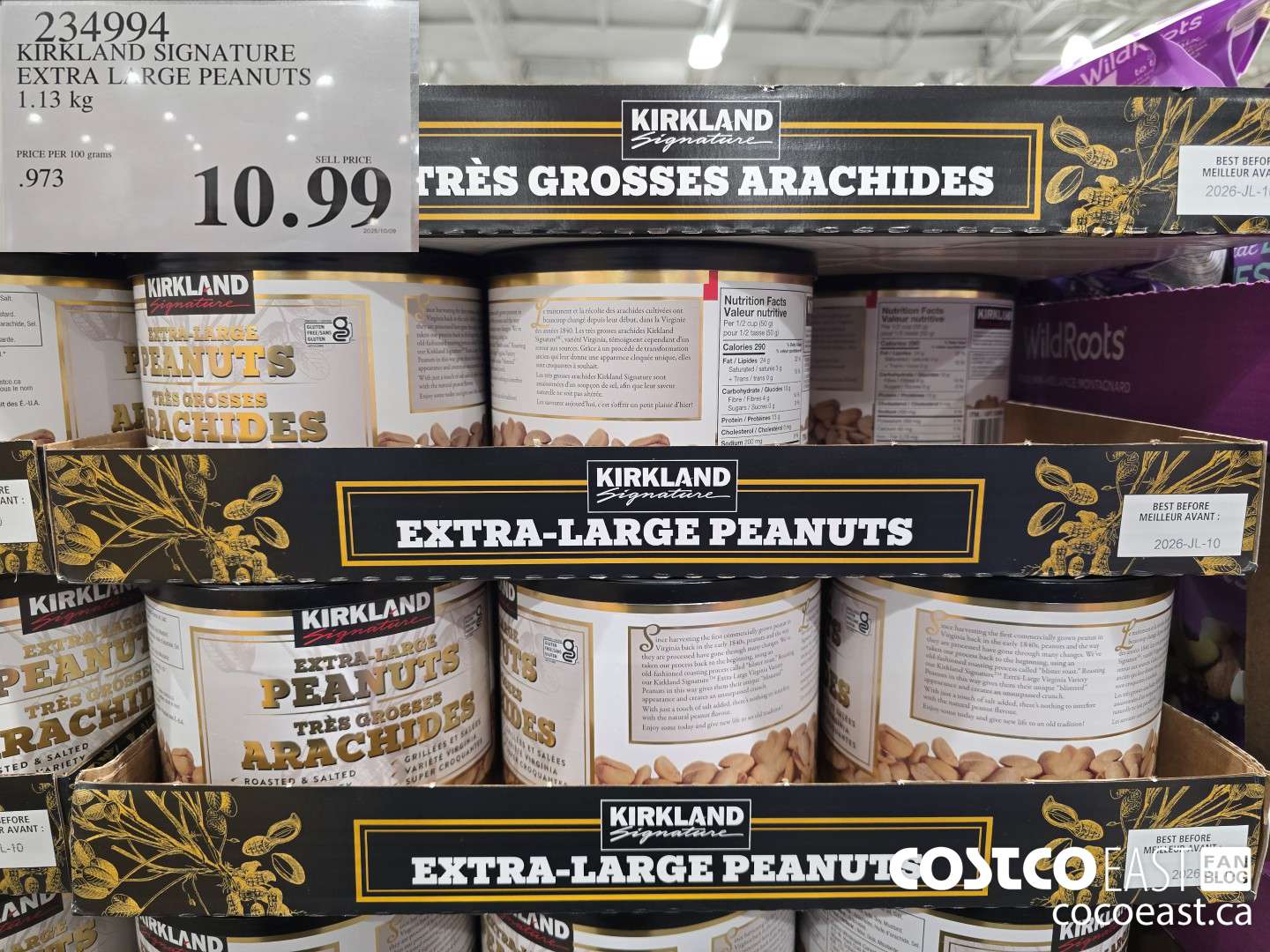234994 KIRKLAND SIGNATURE EXTRA LARGE PEANUTS 1.13 kg $10.99